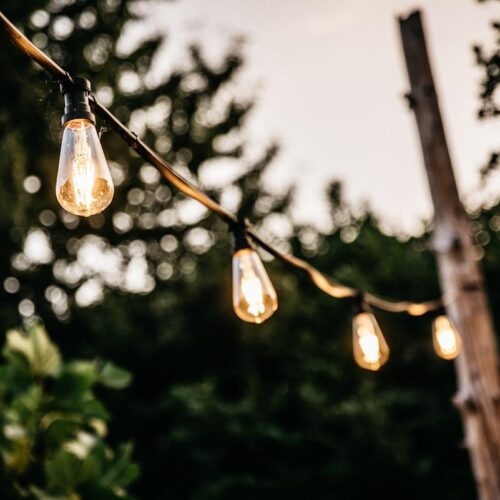Vintage Lichterkette mieten 14m - warmweiße E27-LEDs